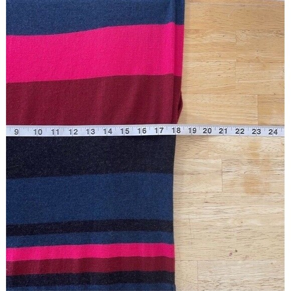 LACOSTE Wool Knit Striped Belted Sweater Dress Chic Lightweight Fall Medium EUC - Picture 8 of 12